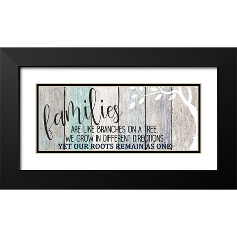 Family Tree Black Modern Wood Framed Art Print with Double Matting by Kimberly, Allen