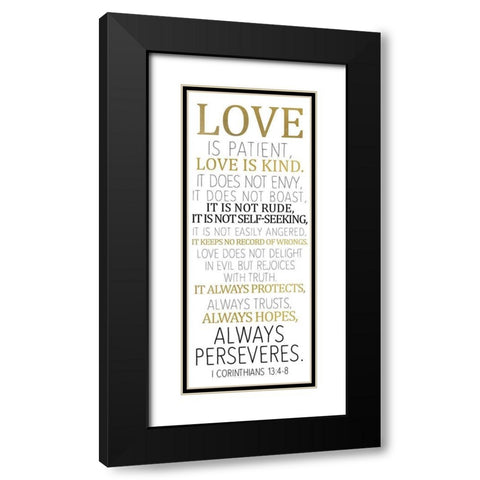 Love Is Black Modern Wood Framed Art Print with Double Matting by Kimberly, Allen