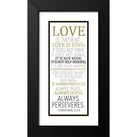 Love Is Black Modern Wood Framed Art Print with Double Matting by Kimberly, Allen