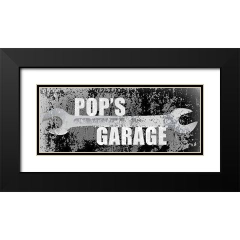 Pops Garage Black Modern Wood Framed Art Print with Double Matting by Kimberly, Allen
