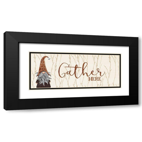 Gather Here v2 Black Modern Wood Framed Art Print with Double Matting by Allen, Kimberly