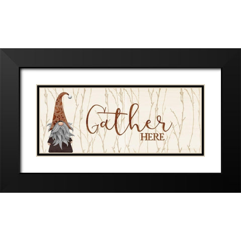Gather Here v2 Black Modern Wood Framed Art Print with Double Matting by Allen, Kimberly