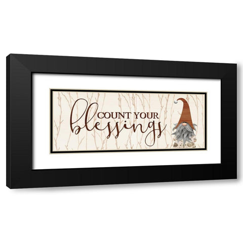 Count Your Blessings v2 Black Modern Wood Framed Art Print with Double Matting by Allen, Kimberly