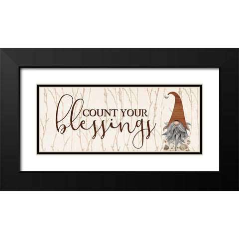 Count Your Blessings v2 Black Modern Wood Framed Art Print with Double Matting by Allen, Kimberly