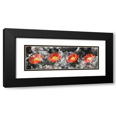 Poppy Panel Black Modern Wood Framed Art Print with Double Matting by Allen, Kimberly