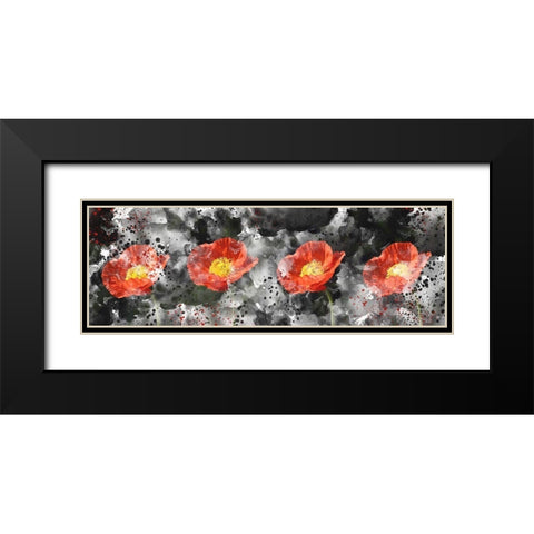 Poppy Panel Black Modern Wood Framed Art Print with Double Matting by Allen, Kimberly