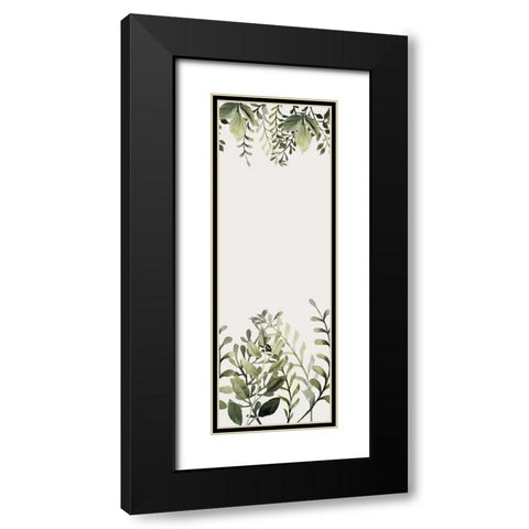 Watercolor Sage Panel Black Modern Wood Framed Art Print with Double Matting by Allen, Kimberly