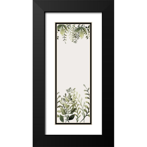 Watercolor Sage Panel Black Modern Wood Framed Art Print with Double Matting by Allen, Kimberly