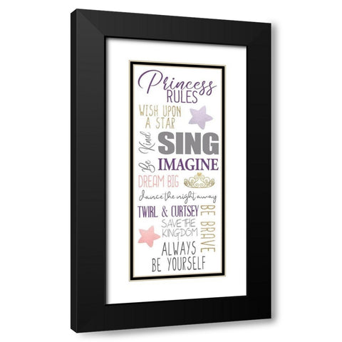 Princess Rules A Black Modern Wood Framed Art Print with Double Matting by Allen, Kimberly