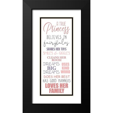 Princess Rules B Black Modern Wood Framed Art Print with Double Matting by Allen, Kimberly