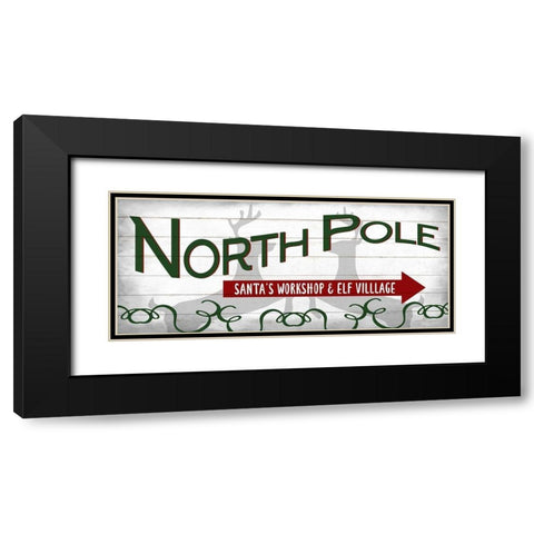 Santas Workshop Black Modern Wood Framed Art Print with Double Matting by Allen, Kimberly