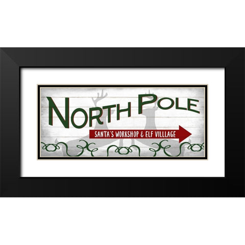 Santas Workshop Black Modern Wood Framed Art Print with Double Matting by Allen, Kimberly