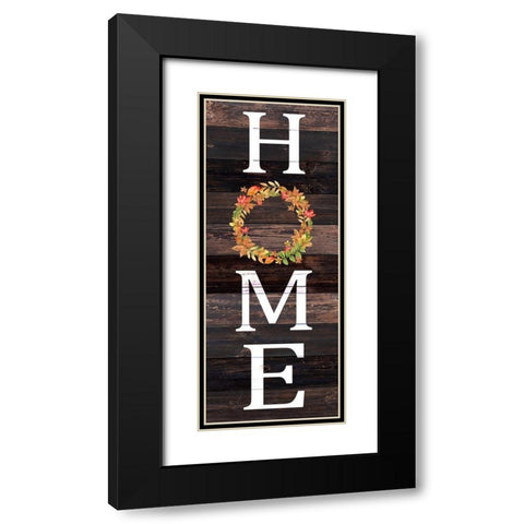 Home Harvest Wreath Black Modern Wood Framed Art Print with Double Matting by Allen, Kimberly