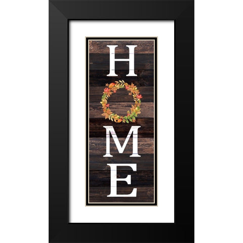 Home Harvest Wreath Black Modern Wood Framed Art Print with Double Matting by Allen, Kimberly