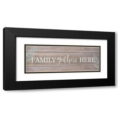 Family Gathers Black Modern Wood Framed Art Print with Double Matting by Allen, Kimberly