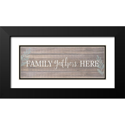 Family Gathers Black Modern Wood Framed Art Print with Double Matting by Allen, Kimberly