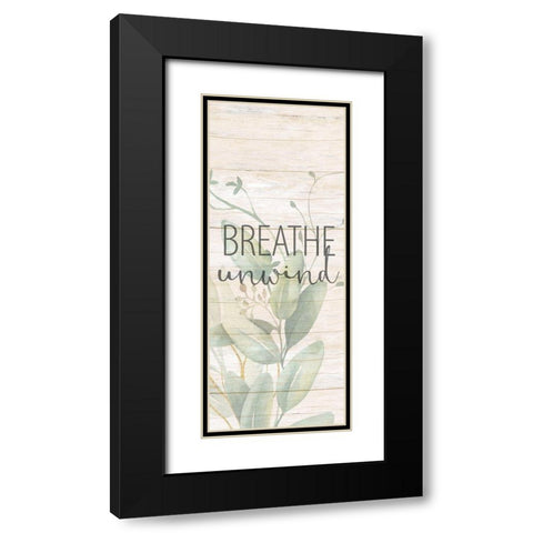 Breathe Unwind Panel Black Modern Wood Framed Art Print with Double Matting by Allen, Kimberly