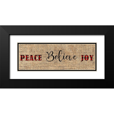 Peace Belive Plaid Black Modern Wood Framed Art Print with Double Matting by Allen, Kimberly
