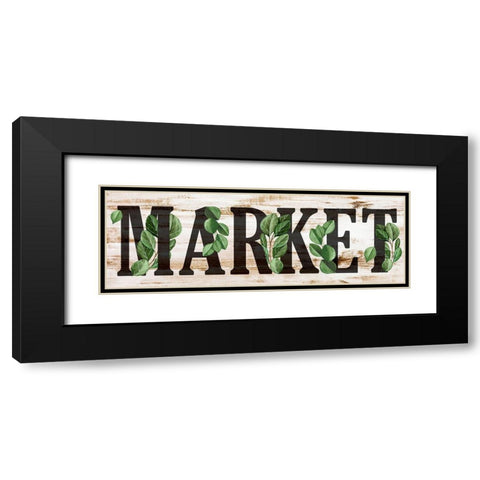 Market Greens Black Modern Wood Framed Art Print with Double Matting by Allen, Kimberly