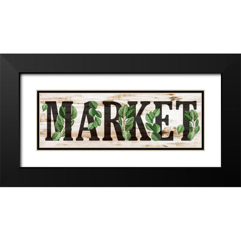Market Greens Black Modern Wood Framed Art Print with Double Matting by Allen, Kimberly