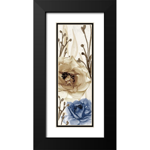 Blue Notes Panel 1 Black Modern Wood Framed Art Print with Double Matting by Allen, Kimberly