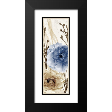 Blue Notes Panel 2 Black Modern Wood Framed Art Print with Double Matting by Allen, Kimberly