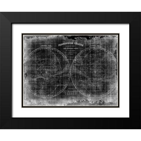 Constellation Map Black Modern Wood Framed Art Print with Double Matting by Allen, Kimberly