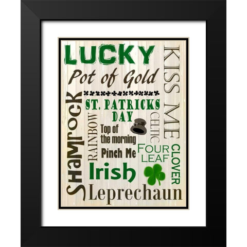 St Patricks Day Black Modern Wood Framed Art Print with Double Matting by Allen, Kimberly