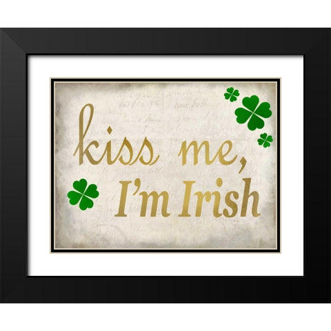 Kiss Me Black Modern Wood Framed Art Print with Double Matting by Allen, Kimberly