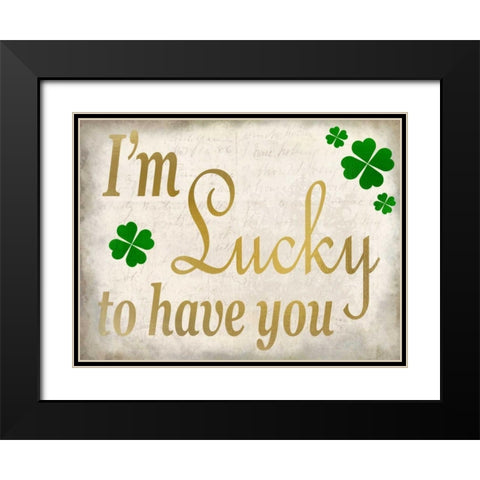 Im Lucky Black Modern Wood Framed Art Print with Double Matting by Allen, Kimberly
