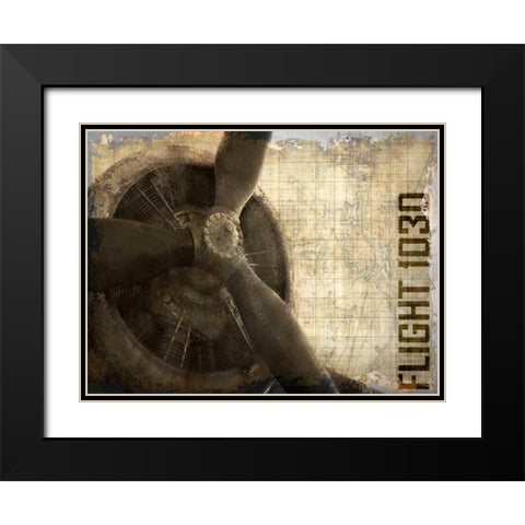 Vintage Flight 1030 Black Modern Wood Framed Art Print with Double Matting by Allen, Kimberly