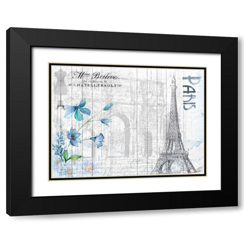 Blue Day Paris Black Modern Wood Framed Art Print with Double Matting by Allen, Kimberly