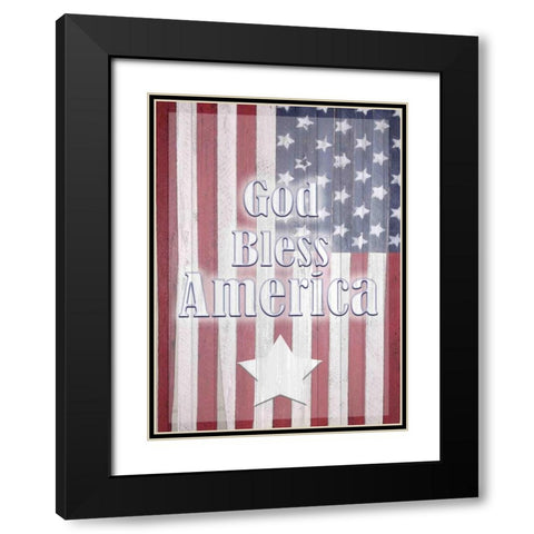 God Bless America Black Modern Wood Framed Art Print with Double Matting by Allen, Kimberly