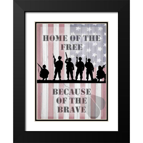 Home Of The Free Black Modern Wood Framed Art Print with Double Matting by Allen, Kimberly