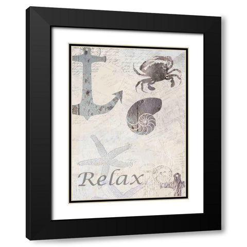 Coastal Relax Black Modern Wood Framed Art Print with Double Matting by Allen, Kimberly