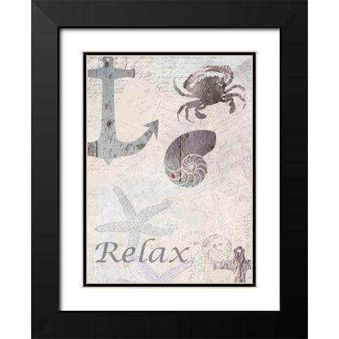Coastal Relax Black Modern Wood Framed Art Print with Double Matting by Allen, Kimberly