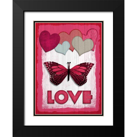 Valentines Day Love Black Modern Wood Framed Art Print with Double Matting by Allen, Kimberly