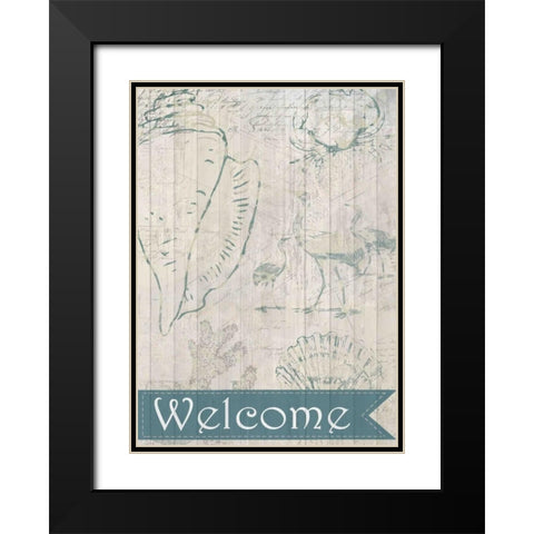 Coastal Shells Black Modern Wood Framed Art Print with Double Matting by Allen, Kimberly