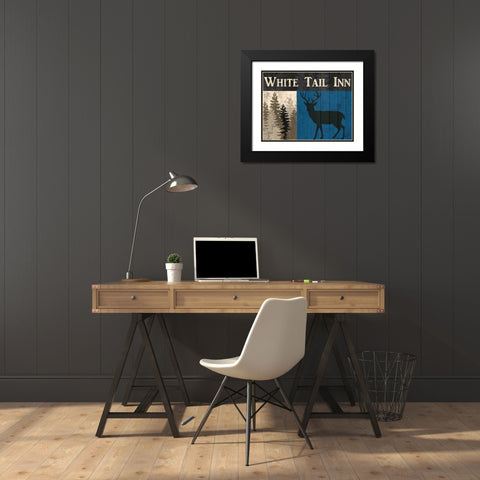 White Tail Inn Black Modern Wood Framed Art Print with Double Matting by Allen, Kimberly