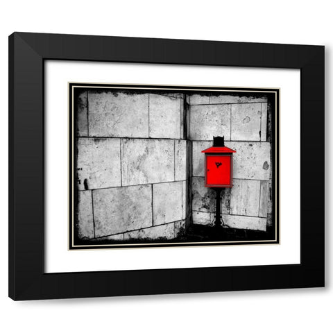 Red Mailbox Black Modern Wood Framed Art Print with Double Matting by Allen, Kimberly