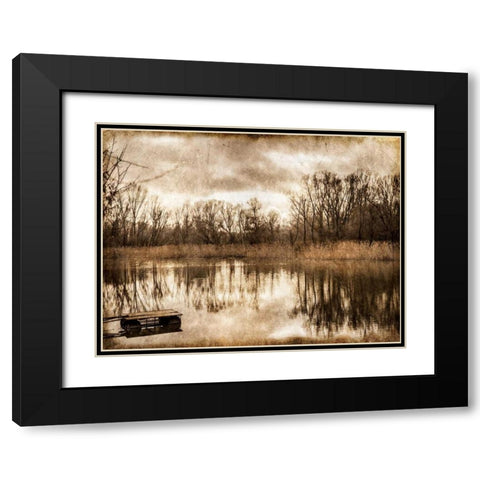 On the River 1 Black Modern Wood Framed Art Print with Double Matting by Allen, Kimberly