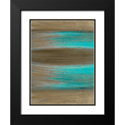 Turquoise Stream 1 Black Modern Wood Framed Art Print with Double Matting by Allen, Kimberly