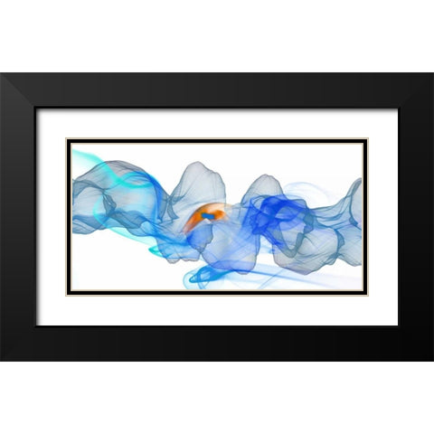 Blue Smoke V2 Black Modern Wood Framed Art Print with Double Matting by Allen, Kimberly
