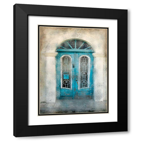 Teal Doorway Black Modern Wood Framed Art Print with Double Matting by Allen, Kimberly