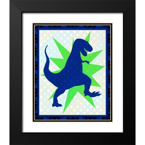 Dinosaur 1 Black Modern Wood Framed Art Print with Double Matting by Allen, Kimberly