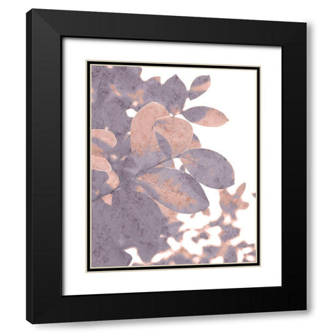 Dusk Leaves 1 Black Modern Wood Framed Art Print with Double Matting by Kimberly, Allen