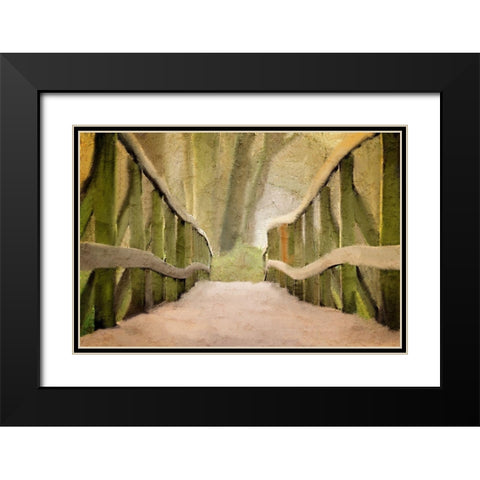Across the Bridge Black Modern Wood Framed Art Print with Double Matting by Kimberly, Allen