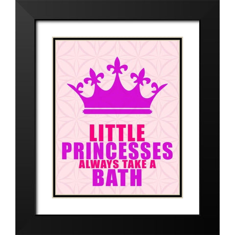 Little Princesses Bath Black Modern Wood Framed Art Print with Double Matting by Allen, Kimberly