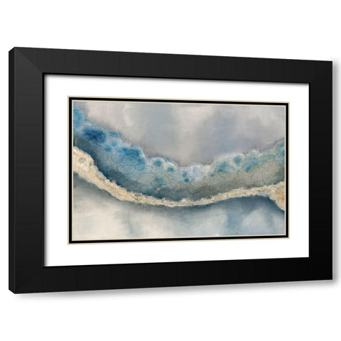 Streams of Blue Black Modern Wood Framed Art Print with Double Matting by Kimberly, Allen