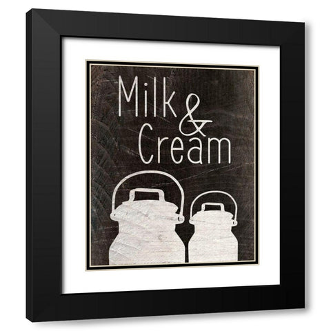 Milk and Cream Black Modern Wood Framed Art Print with Double Matting by Kimberly, Allen